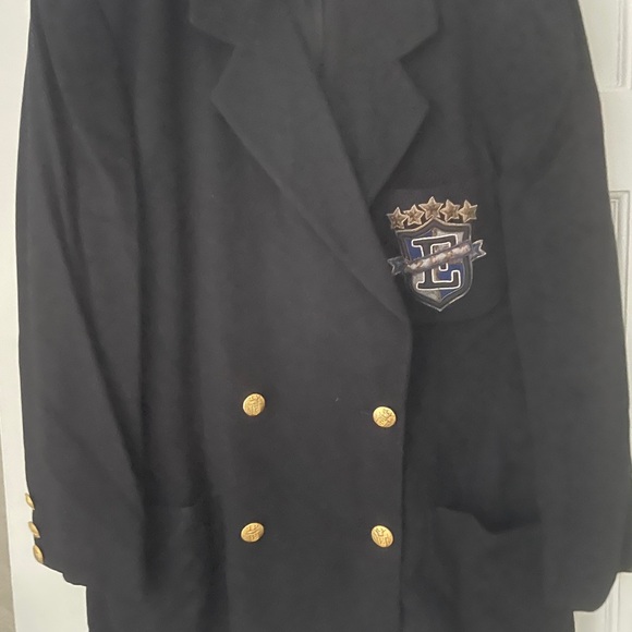 Escada Sport 42 Navy Blazer coat crest 12 - Picture 7 of 15